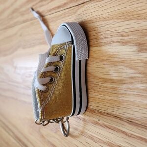 Gold sparkle Converse-like key chain